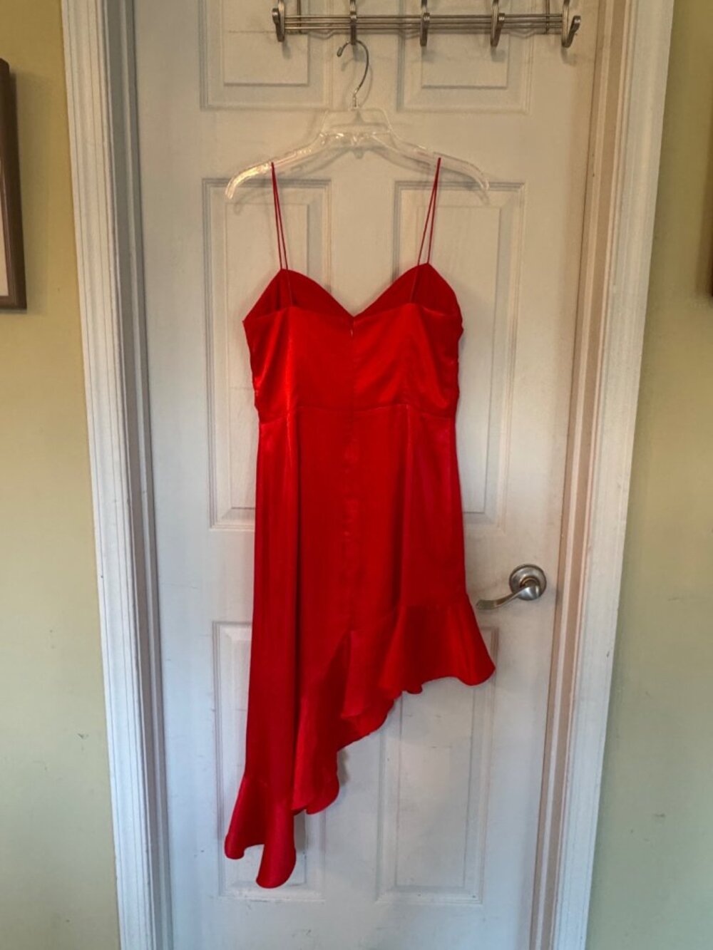 Finders Keepers Red Asymmetrical Dress Retrograde Chili Sleeveless Ruffle Large - Picture 6 of 12